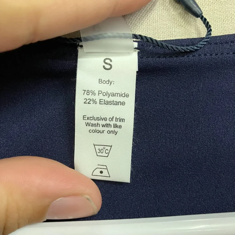 Anna-Kaci Women Small Navy Blue Active Square Neck Wide Straps Cropped Tank Top